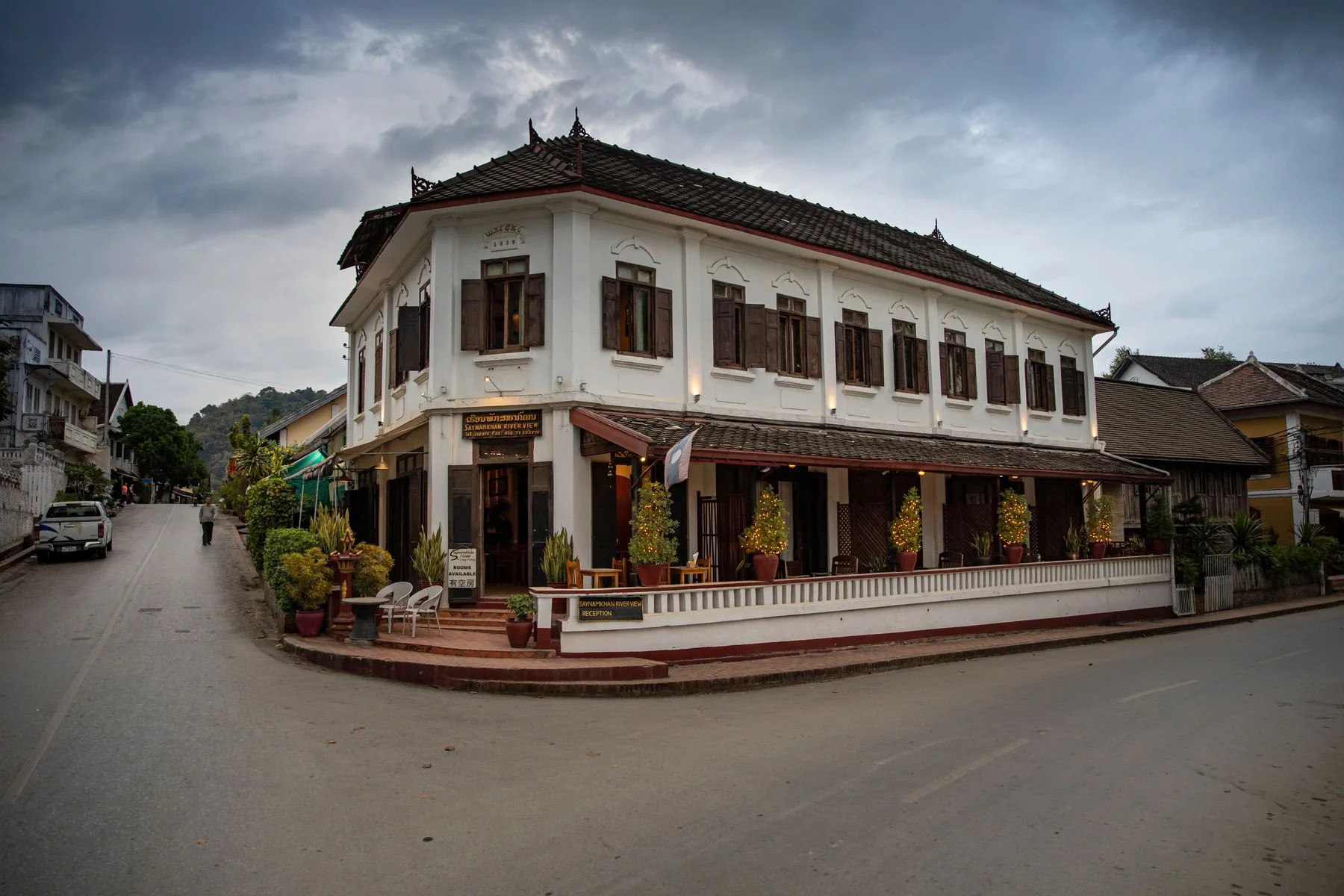 Traditional guesthouse on a quiet street in Luang Prabang